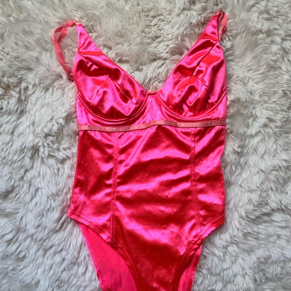 Satin Pink Bodysuit